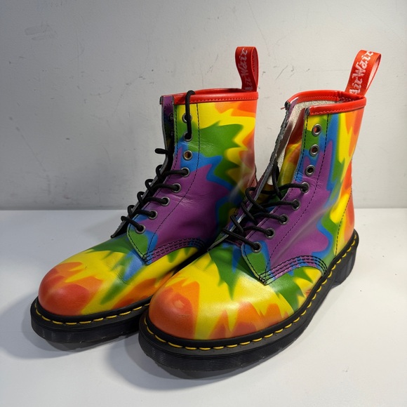 Dr Docs Martens 1460 8 Eye Tie Dye Pride Boots Unisex Men Size 9 Women’s 10 - Picture 10 of 13
